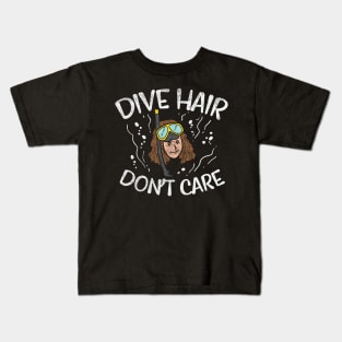 Diving Hair Don't Care Kids T-Shirt